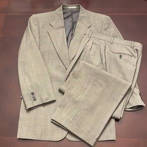 Ungaro Men’s Suit - 100% Wool black and beige color blend.